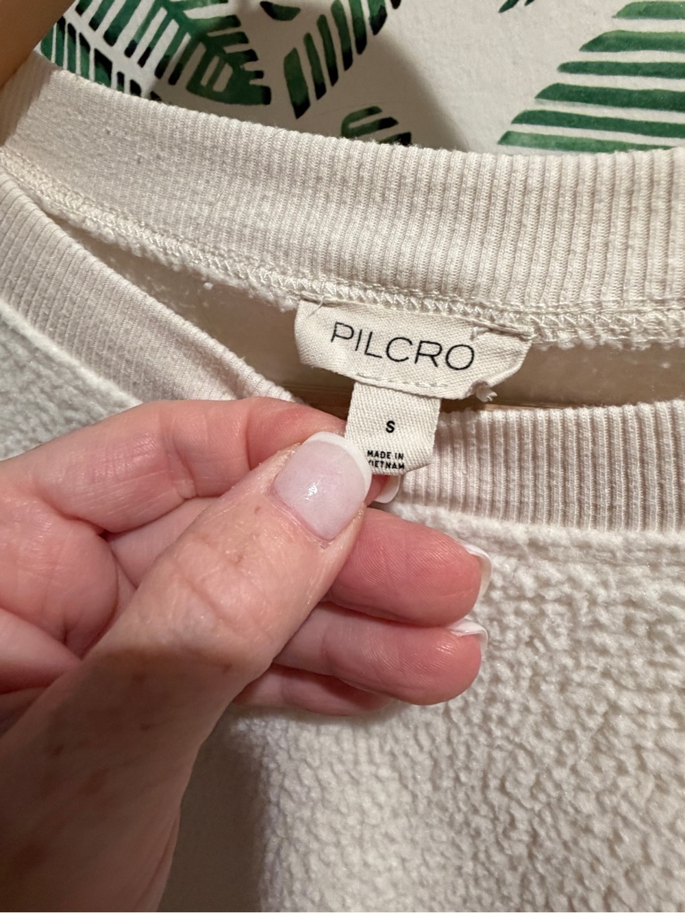 Pilcro Cream Textured Sweatshirt Pullover - Picture 2 of 2